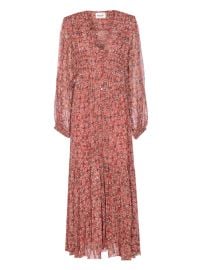 MARANT TOILE Briane button-front Flounced Dress Pink at Farfetch